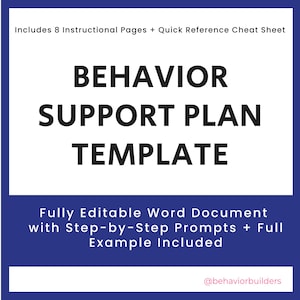 Modèle de plan d'intervention comportementale (PIF) | Document Word modifiable avec invites + exemple complet
