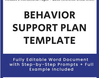 Behavior Intervention Plan (BIP) Template | Editable Word Doc w/ Prompts + Completed Example