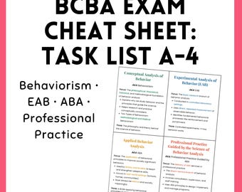 Guía rápida para el examen BCBA – Lista de tareas A-4