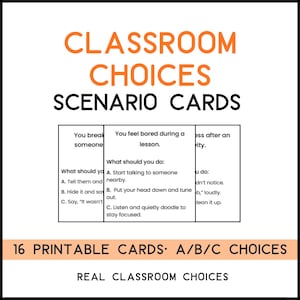 Scenariokaarten in de klas (16) | Scenario's voor sociale vaardigheden en probleemoplossing | Besluitvorming | Afdrukbare pdf