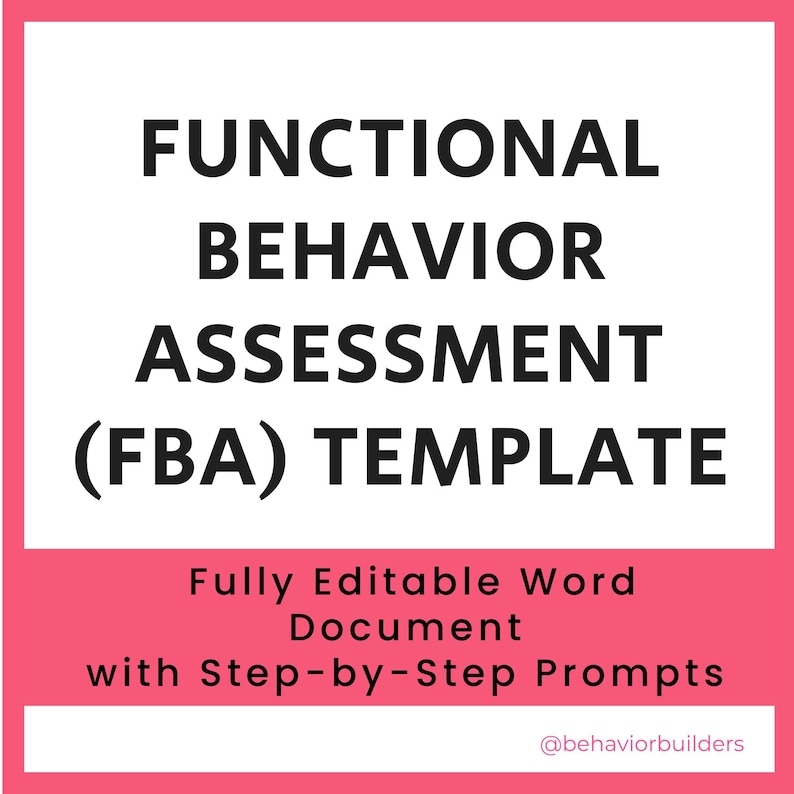 Editable Functional Behavior Assessment (FBA) Template | BCBA-Designed | Microsoft Word image 1