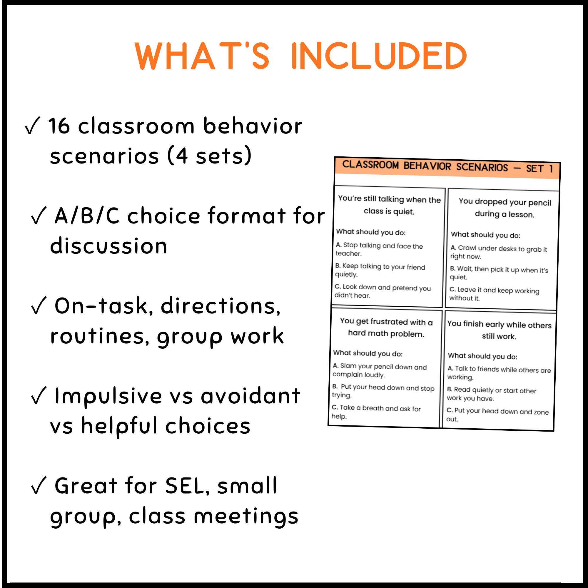 Classroom Scenario Cards (16) | Social Skills & Problem Solving ...