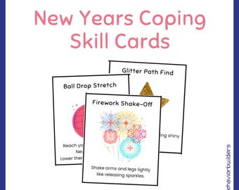 Tarjetas de habilidades de afrontamiento de Año Nuevo para niños / Estrategias de regulación (imprimibles)