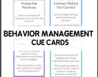 Tarjetas de referencia para el manejo del comportamiento / Apoyo en el hogar y la escuela