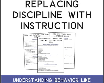 Reemplazar la disciplina por la instrucción / Guía para educadores sobre cómo entender el comportamiento como una habilidad (PDF)