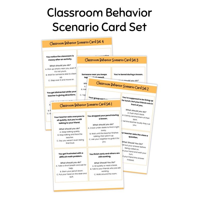 Classroom Scenarios: Positive Behavior & Problem-solving Card Set - Etsy