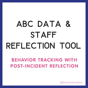 ABC Data Sheet | Behavior Tracking With Post-Incident Staff Reflection | Editable Microsoft Word