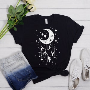 Moon Pole Dancer T-shirt, Aerialist gift, Pole dance gift, polerina, aerial yoga, sling, silks