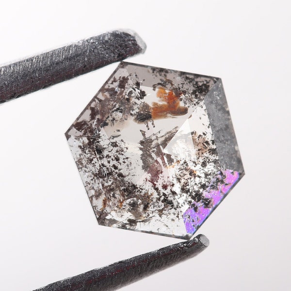 Natural Loose Diamond | Salt and Pepper Diamond | Transparent Diamond | Hexagon Shape | Brilliant Cut Diamond | Best Price Diamond.