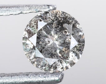 Natürliche lose Salz und Pfeffer Diamant, transparente weiße Farbe runde Form Brillantschliff Diamant für jede Gelegenheit 5,1 MM 0,51 Ct.