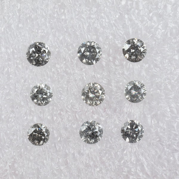 3.0 MM Natural Loose Diamond | Salt and Pepper Diamond | Transparent Round Shape | Brilliant Cut | Minimal Diamond | Engagement Ring.