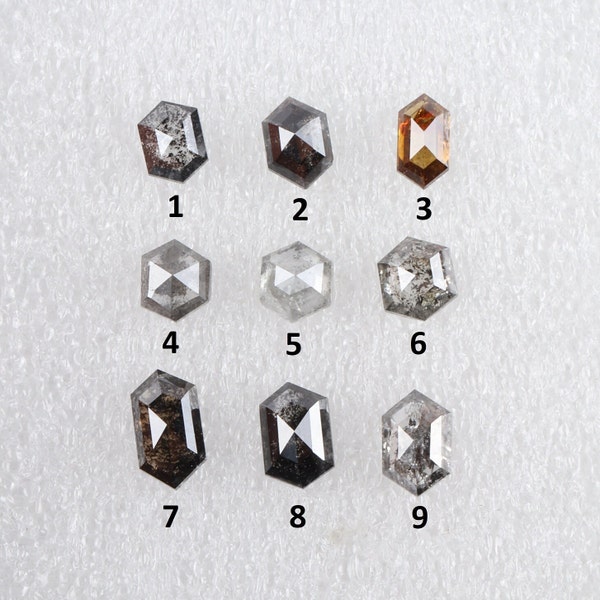 Natural Loose Diamond | Salt and Pepper Diamond | White Color | Hexagon Shape | Brilliant Cut | Engagement Ring | Necklace.