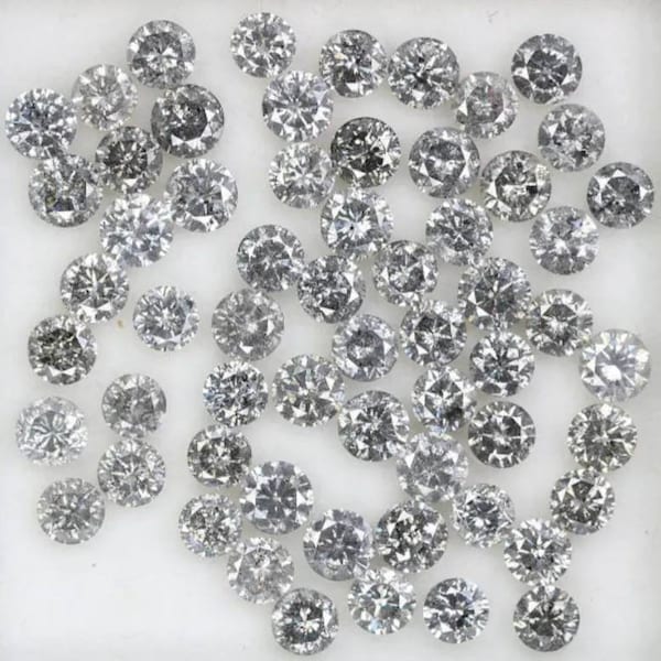 1.5 MM Natural Diamond | Salt and Pepper Diamond | Round Shape | Brilliant Cut | Minimal Diamond | Engagement Ring | [10 To 50 PCS Option]