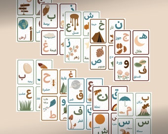 Arabic LETTERS / ALPHABET Cards Printable Flashcards | Arabic Letters Preschool Home-school  Letters Flashcard