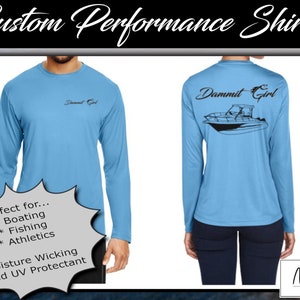 Custom Shirt for Boating | Fishing | Performance | Athletics | Design with your Boat Name, Nautical Logo, or Unique Personalization!