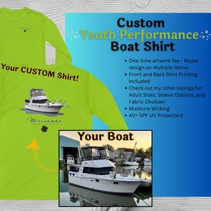 Custom Youth Performance Boat Shirt: Nautical Logo Design
