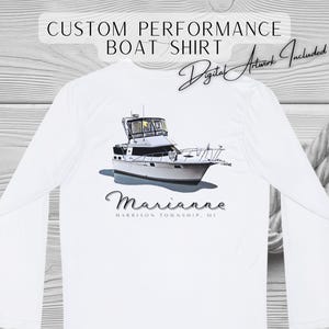 Custom Boat Shirt with Your Boat Name • Performance / Sun Shirt • Personalized Nautical Gift • SPF 50+ • Makes a great  Gift!