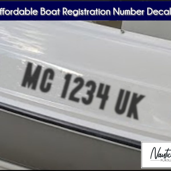 Custom Boat Decal Registration Number Etsy