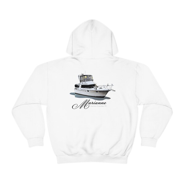 Custom Boat Image Pullover Hoodie with your Optional Text or Logo | Unique Personalization