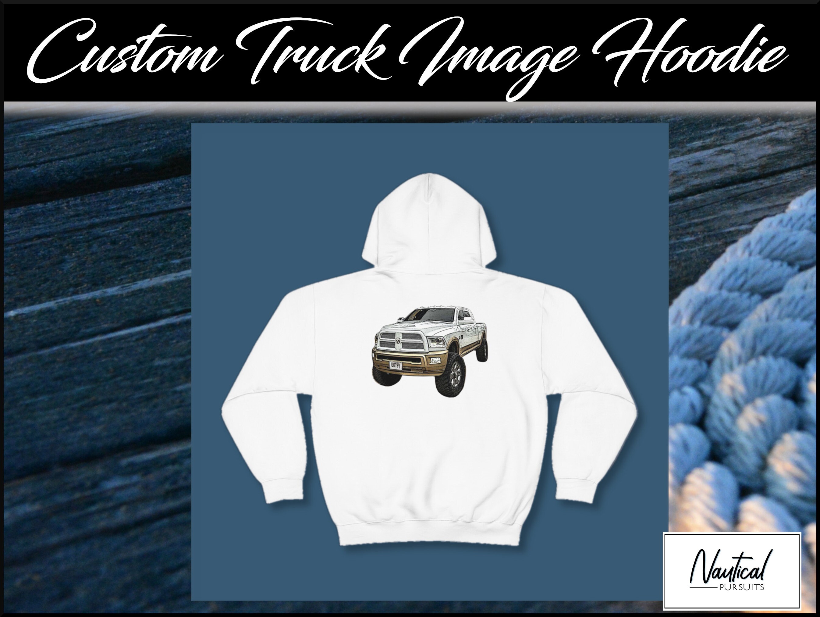 Custom Truck Image Pullover Hoodie With Your Optional Text or - Etsy