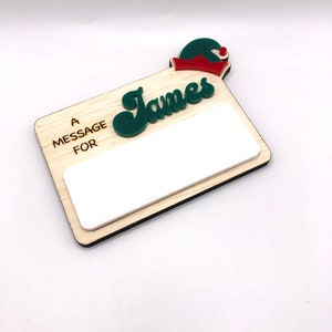 Elf on the Shelf Message Board, Elf on the Shelf Props, Elf on the Shelf Ideas, Elf on the Shelf Arrival, Wooden Christmas Ornament