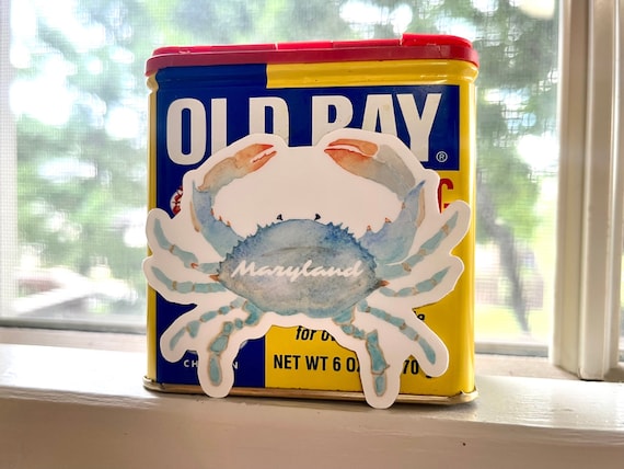 MARYLAND BLUE CRAB: Vinyl Sticker. Maryland Art. Old Bay. Maryland Gift. Maryland Souvenir.
