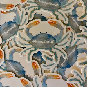 CRABE BLEU DU MARYLAND : autocollant en vinyle. Art. Vieille baie. Cadeau Maryland. Souvenir du Maryland. image 4
