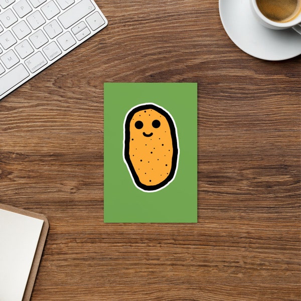 Little Potato Postcard Funny Cute Adorable Dorky Geek Nerd Meme Vegan Vegetarian Veggie Vegetable Food Foodie Cook Kawaii Happy Graphic