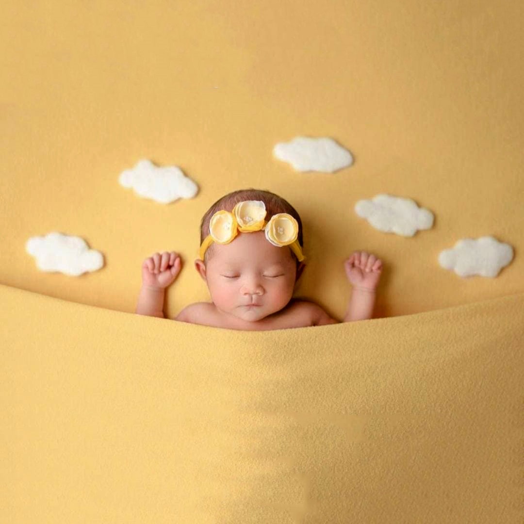 Newborn Photography Prop Felted Clouds 5 Pcs Set Boy Girl Neutral