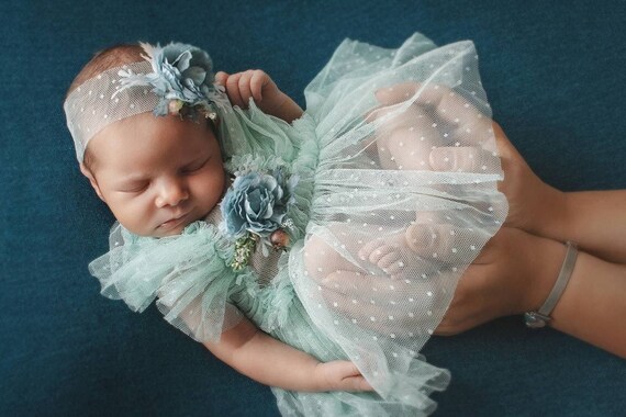 Newborn Dress Photo Outfit Girl Tulle Bodysuit Dress Outfit