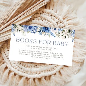 Thé pour deux livres pour bébé Insert de carte Baby Shower Floral Tea Time Twin Party Future maman Bleu Modèle de pièce jointe d'invitation numérique MXTJM0