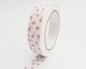 Eco-Friendly Pink Polka Dot Paper Tape: Recyclable Kraft Packaging (25mm)