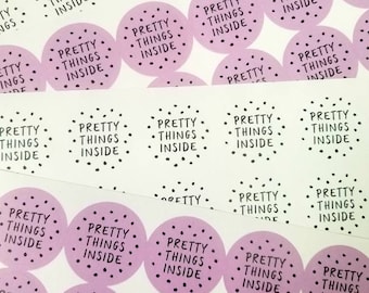 Pretty Things Inside Stickers: Recycled Paper, Polka Dot Design