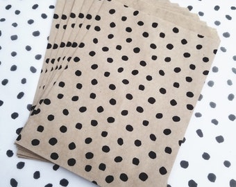 Paper counter bags, brown recycled spotty eco friendly paper bags, recyclable brown kraft paper bags perfect for packaging, made in the UK