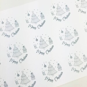 Merry Christmas stickers | Festive Xmas scene design | 100% recycled paper & recyclable | Eco friendly
