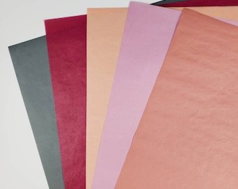 Recycled Tissue Paper: Pink, Rose, Raspberry, Grey, Apricot - Eco-Friendly Packaging