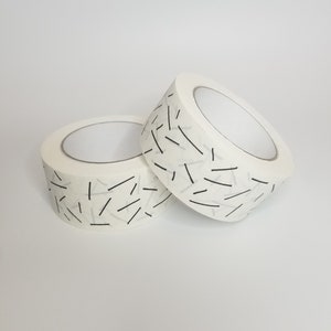 Eco-Friendly Kraft Paper Packaging Tape: Black Lines Design image 2