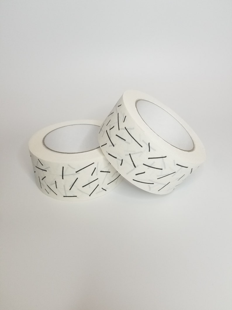 Eco-Friendly Kraft Paper Packaging Tape: Black Lines Design image 2