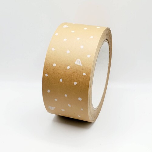 Eco Friendly Patterned Brown Packaging Tape Hearts and Polka Etsy UK