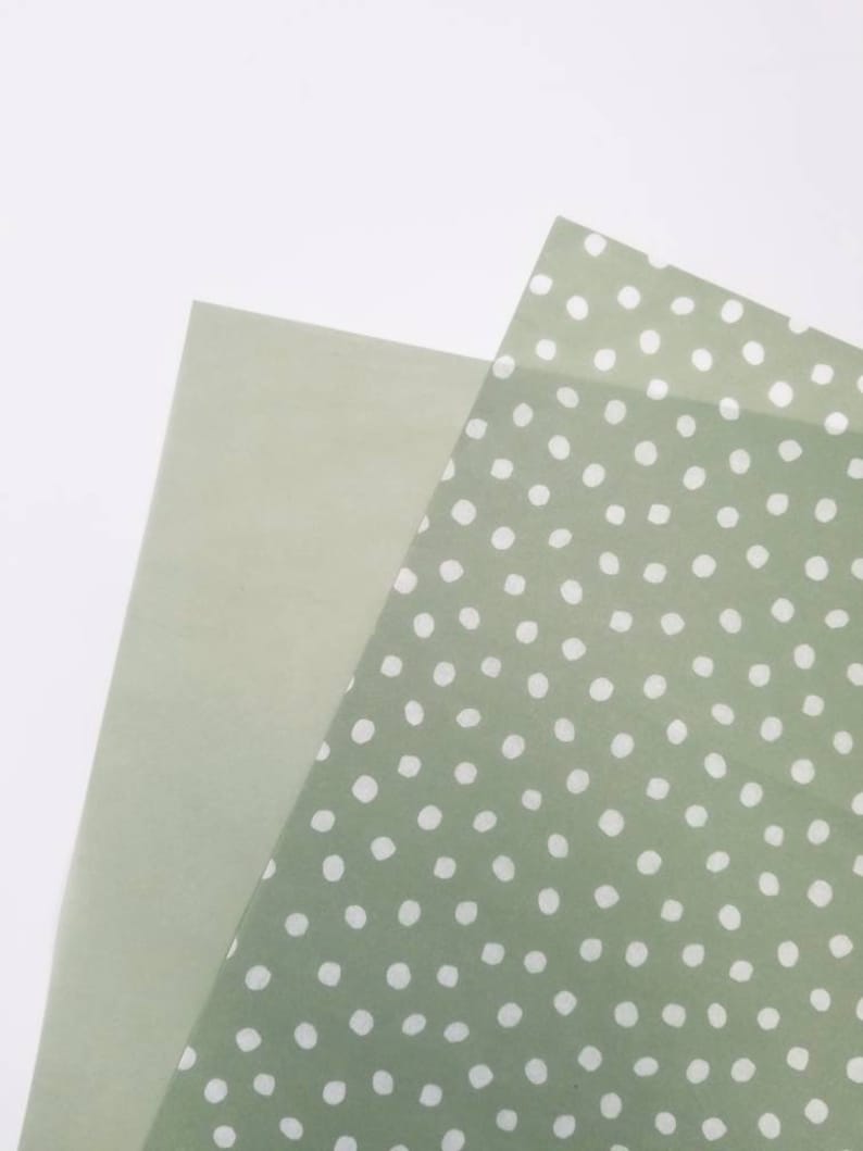 Sage Green Polka Dot Tissue Paper Eco Friendly Soy Based Etsy India