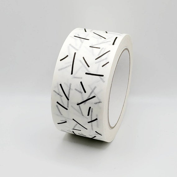 Eco-Friendly Kraft Paper Packaging Tape: Black Lines Design