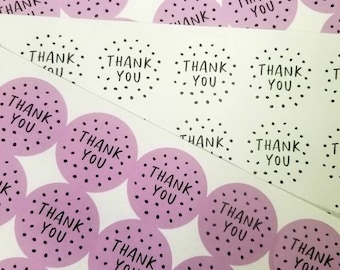 Eco Friendly 'Thank You' Stickers: Recycled Paper Polka Dot Stickers