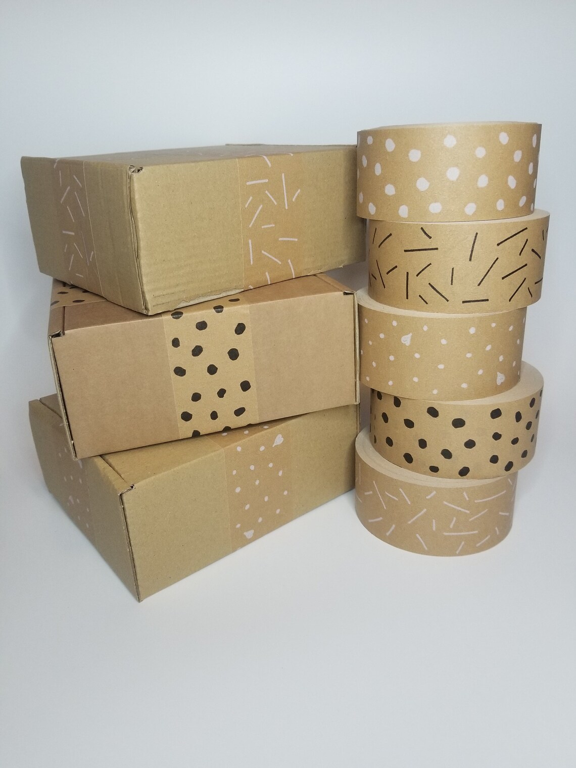 Patterned ecofriendly packaging tape. Recyclable paper tape. Etsy