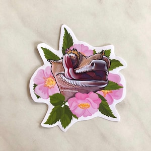 Glanzende sticker kuifgekko