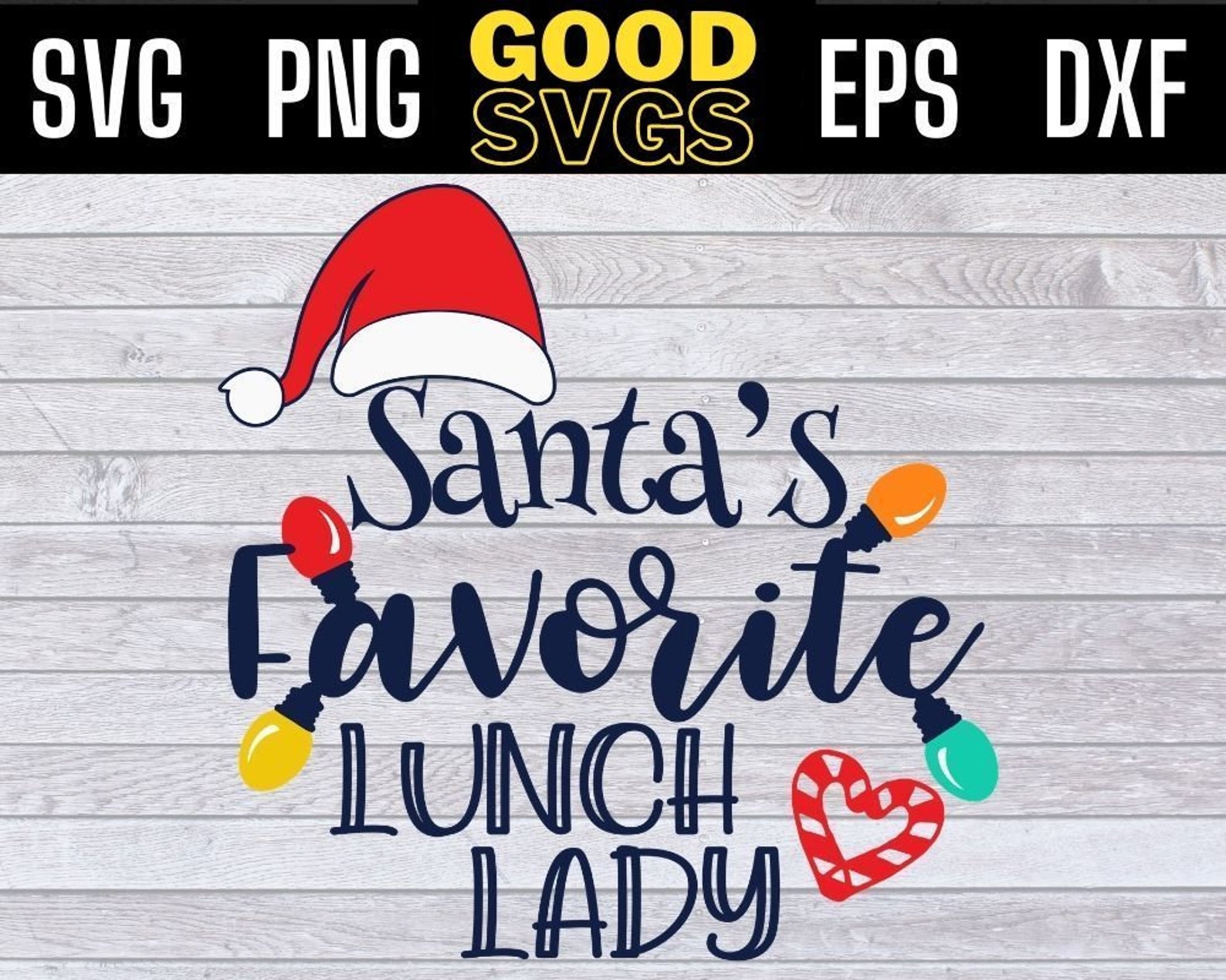Santas Favorite Lunch Lady Svg Png Eps Dxf Lunch Lady | Etsy
