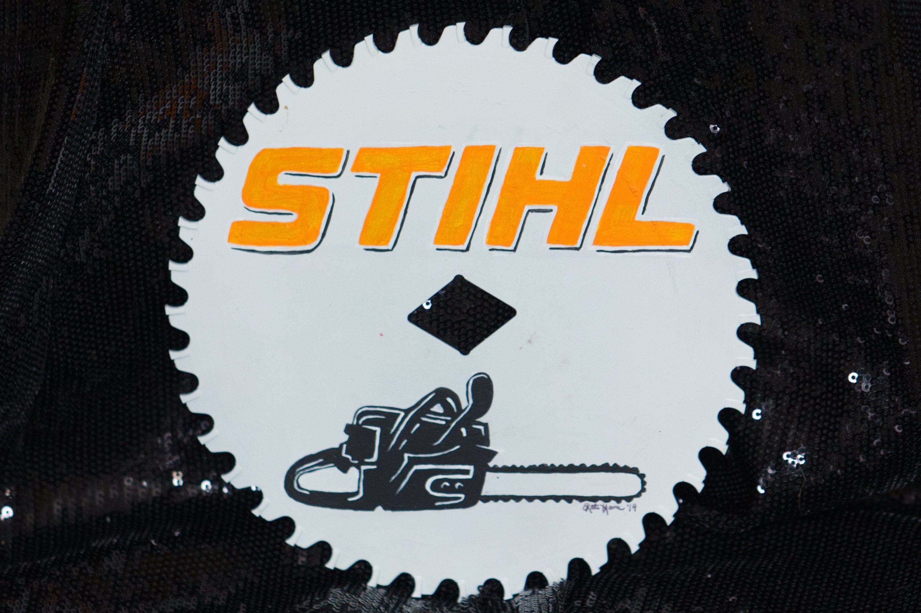 Stihl Handpainted Saw Blade Etsy UK
