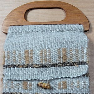 Vintage Woven Top Wood Handle handbag Boho Bag Retro