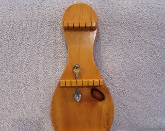 Porte-cuillère, cuillère souvenir, support en bois, cuillère vintage