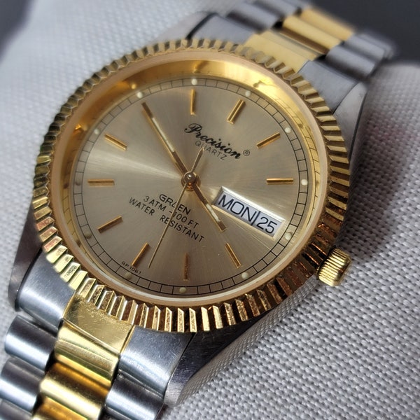 Vintage Mens Gruen Precision Wristwatch Adjustable Initial P