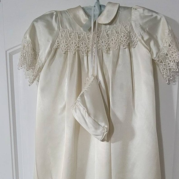 Vintage Baptism Gown Boy Christening Gown Baptism Satin